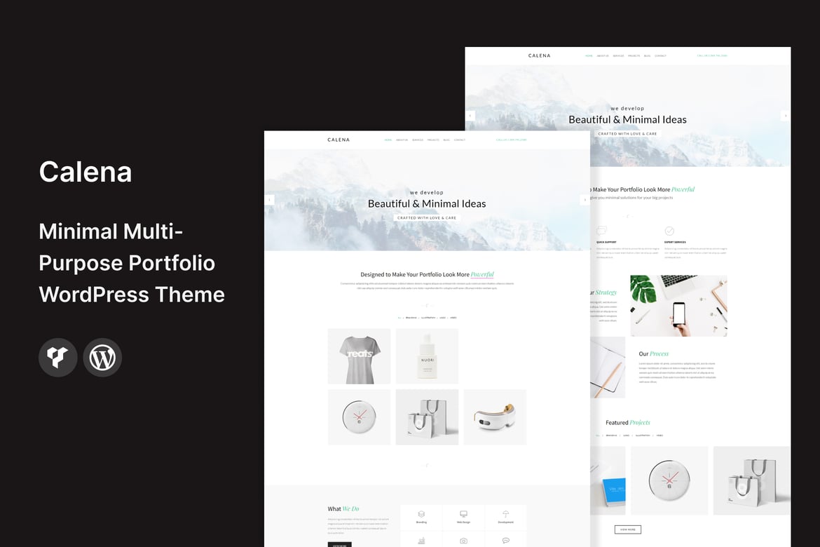 Calena – Tema WordPress Portofolio Minimalis yang Menawan