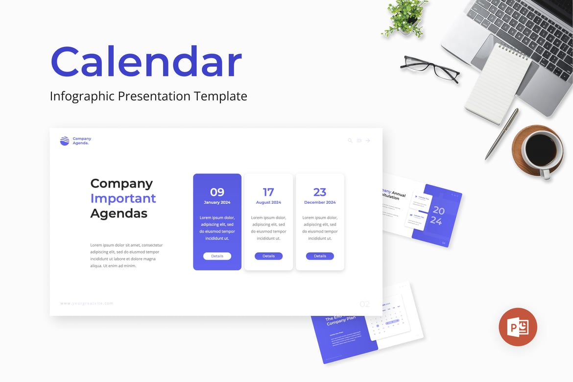 Template PowerPoint Kalendarium dan Agenda yang Menarik