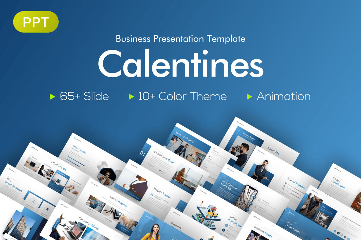 Template PowerPoint Bisnis Calentines yang Elegan dan Profesional