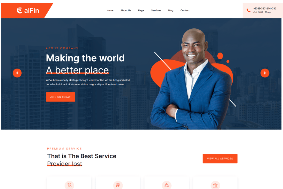 Calfin - Tema WordPress Keuangan Bisnis Profesional