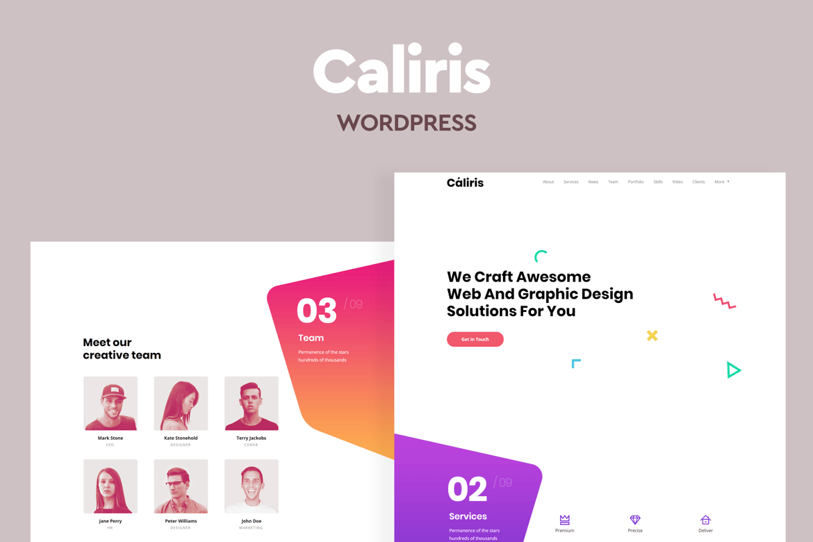 Caliris - Tema WordPress Satu Halaman Responsif untuk Kreativitas Anda