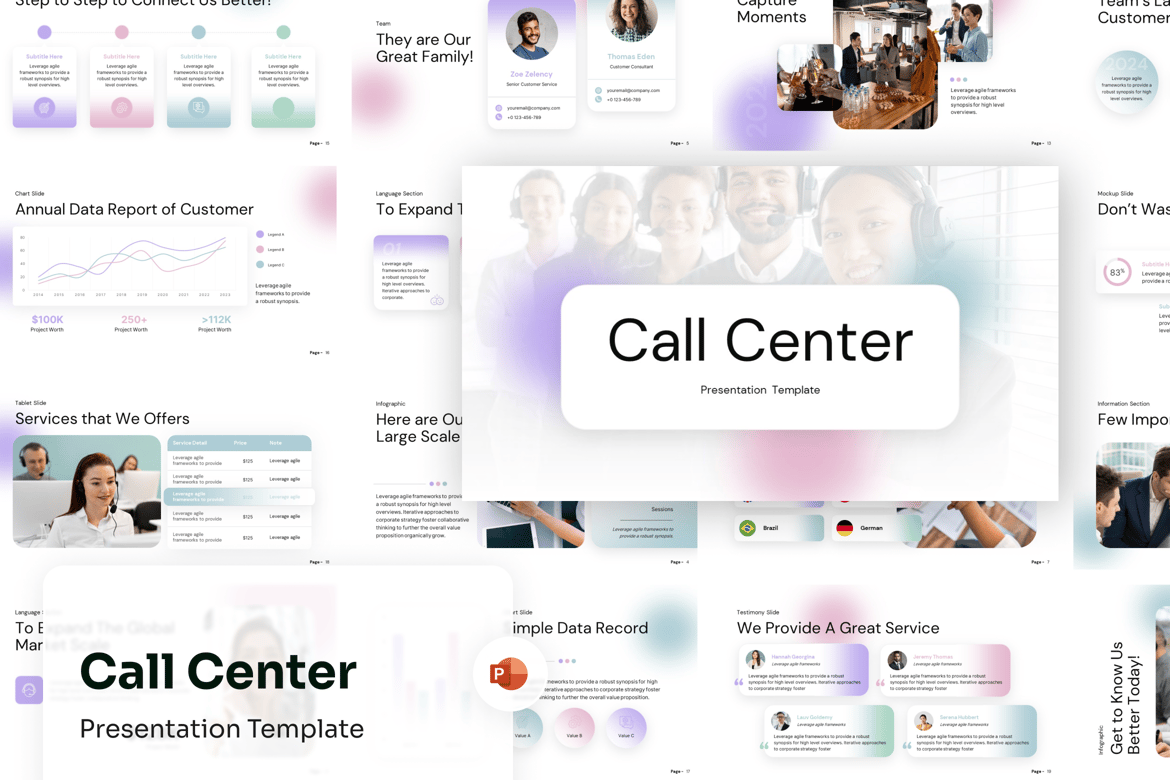 Template PowerPoint Call Center yang Mengesankan