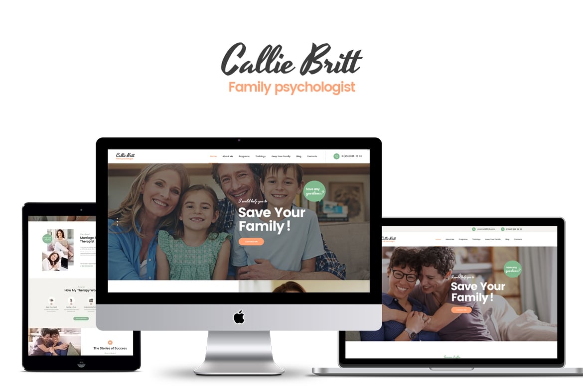 Tema WordPress Callie Britt untuk Psikologi dan Konseling yang Modern dan Stylish