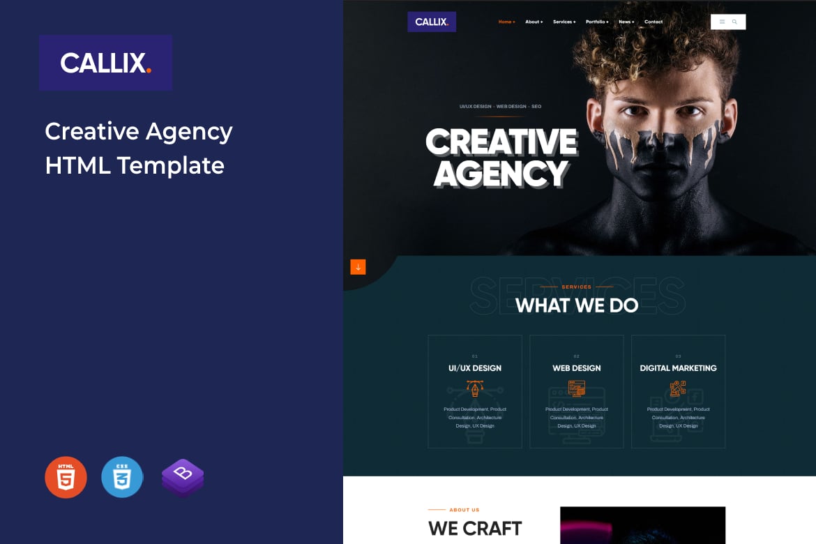 Callix - Template Website Kreatif untuk Agensi Digital