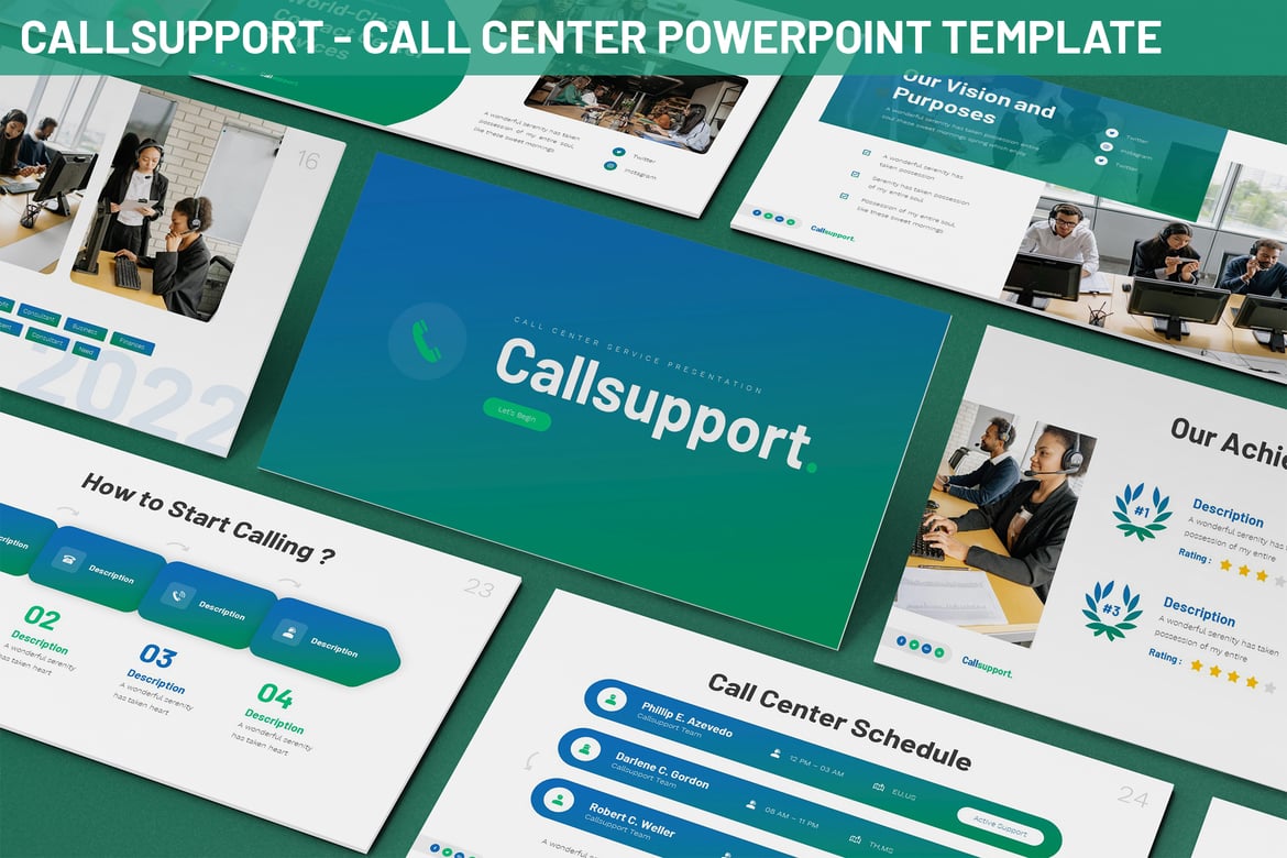 Template Powerpoint Call Center Modern dan Menarik
