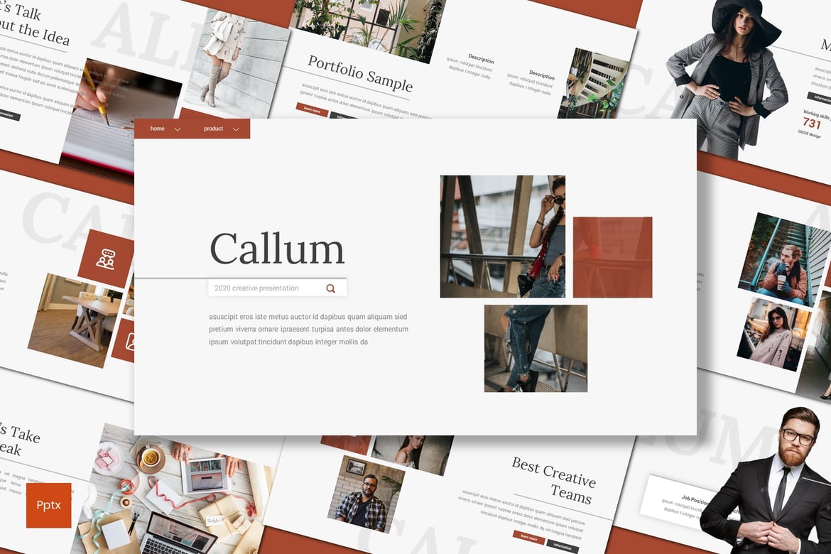 Callum - Template Powerpoint Kreatif dan Minimalis