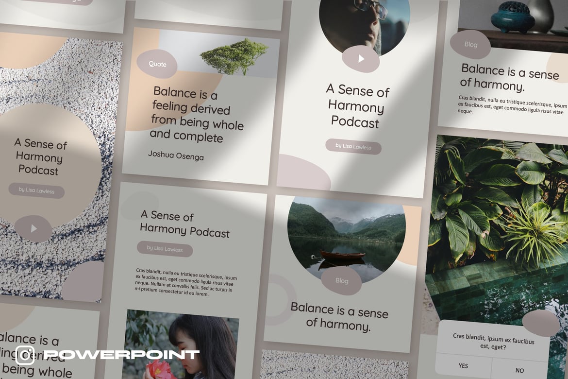 Template PowerPoint Instagram Pastel yang Menenangkan