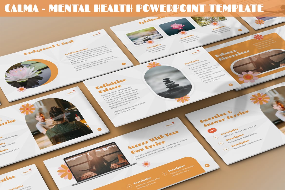 Calma - Template Presentasi Powerpoint Kesehatan Mental yang Menginspirasi