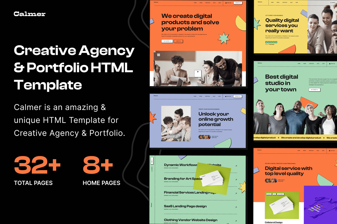Calmer - Template Website Kreatif untuk Agensi & Portofolio