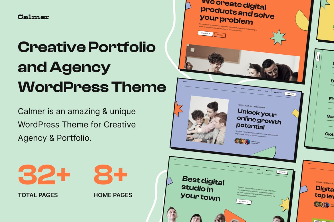 Calmer - Tema WordPress Kreatif untuk Portofolio dan Agensi