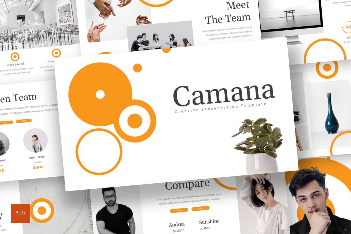 Camana - Template Powerpoint Kreatif dan Minimalis