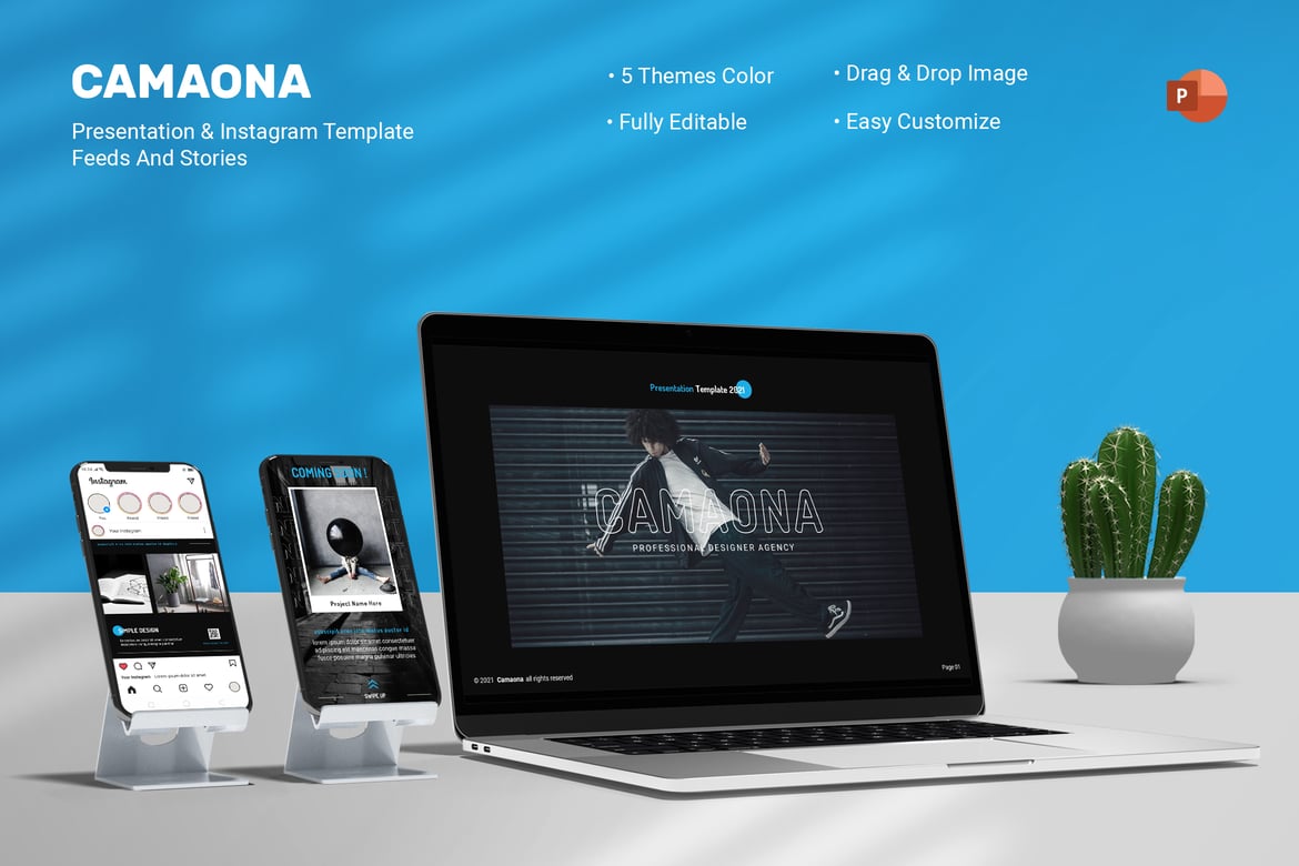 Camaona - Template PowerPoint dan Instagram Kreatif dan Modern