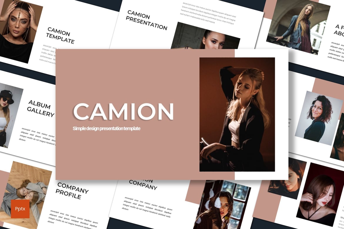 Template Presentasi Powerpoint Camion - Desain Minimalis dan Kreatif