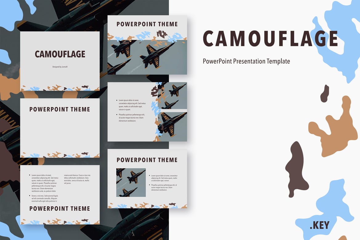 Template PowerPoint Kamuflase yang Profesional dan Menarik