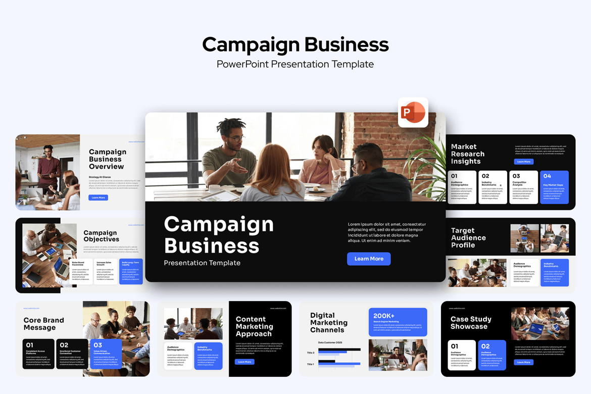 Template PowerPoint Strategi Kampanye Bisnis yang Profesional