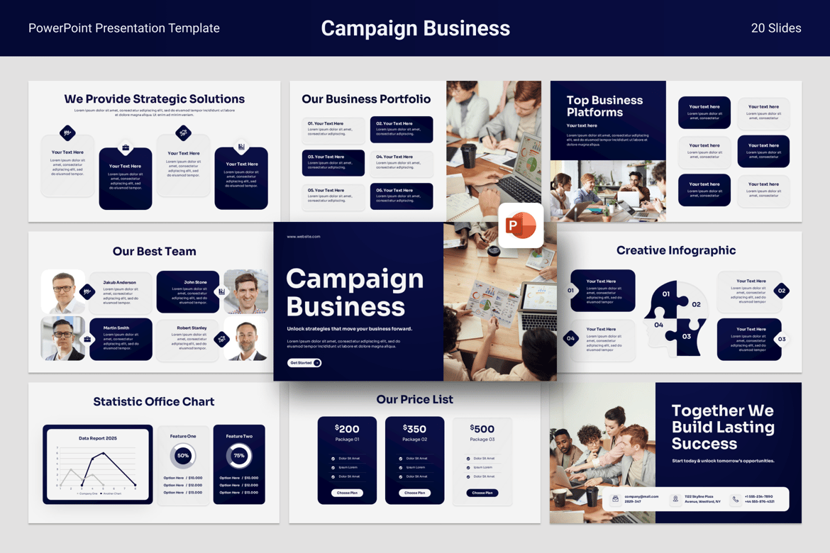 Template Presentasi PowerPoint untuk Kampanye Bisnis yang Menarik