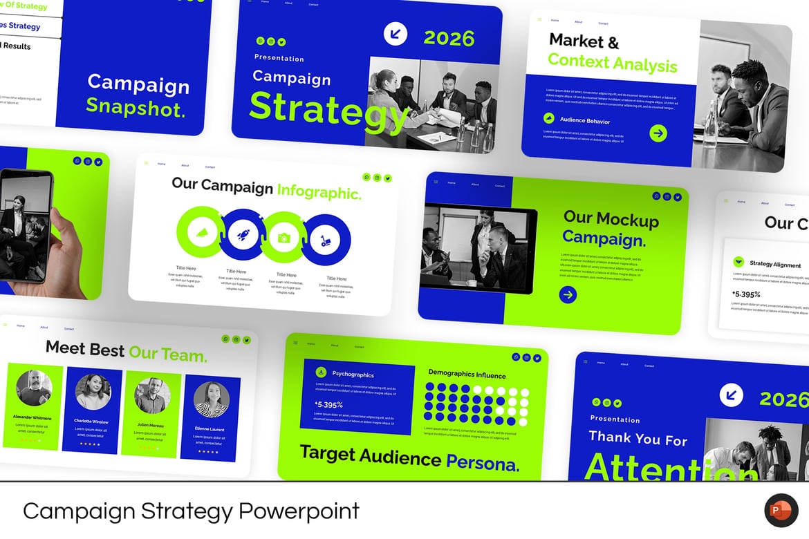 Template Powerpoint Strategi Kampanye Kreatif dan Fleksibel