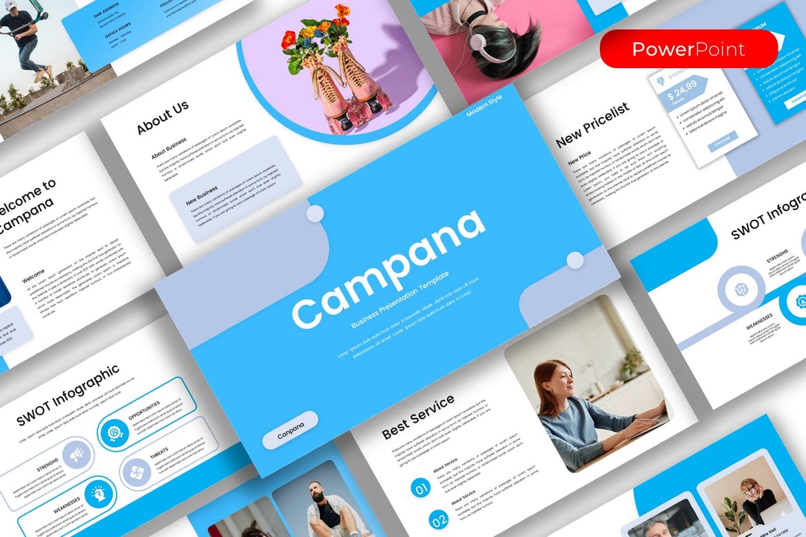 Campana - Template PowerPoint Bisnis yang Menarik