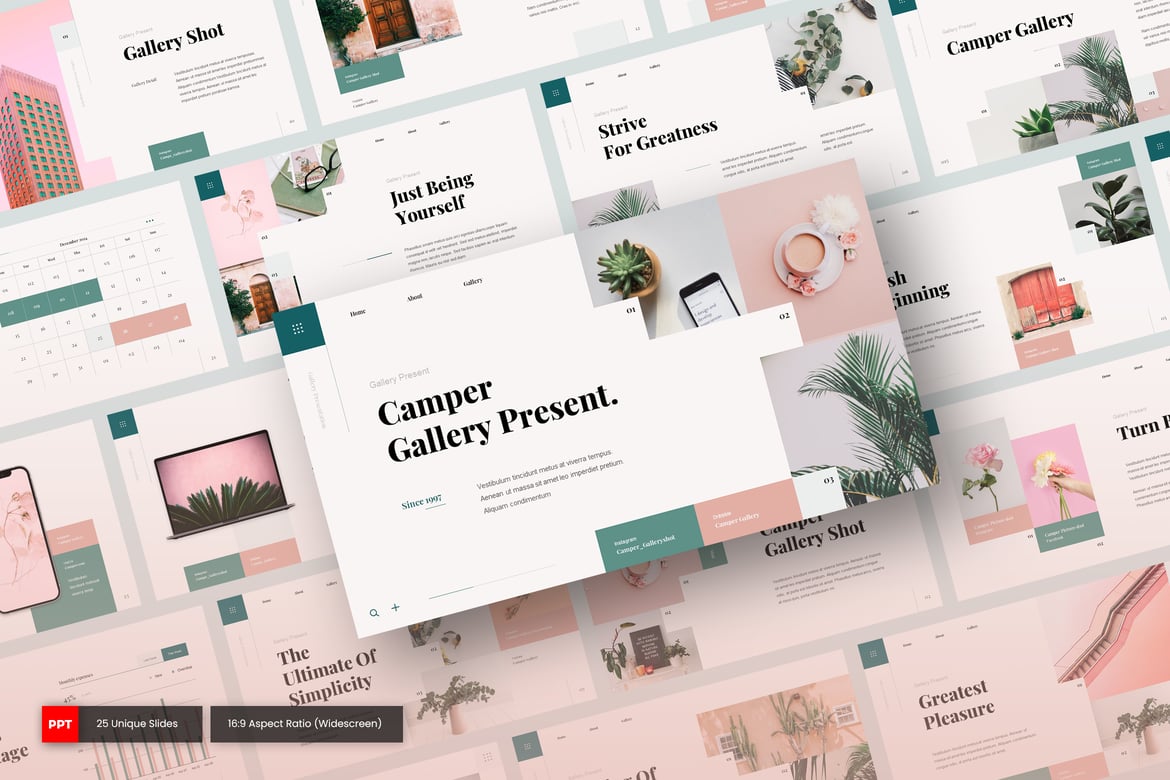 Template PowerPoint Katalog Produk Camper yang Menarik dan Profesional