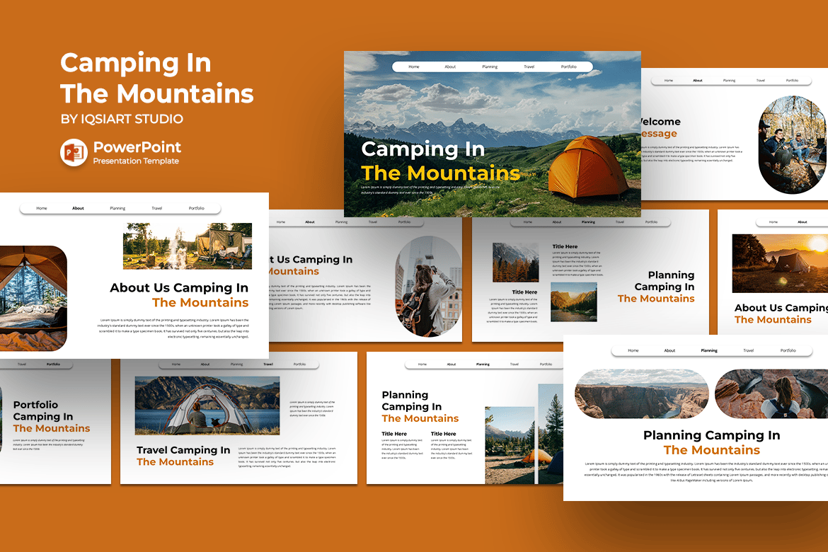 Template PowerPoint Camping di Pegunungan - Siapkan Presentasimu dengan Kreatif
