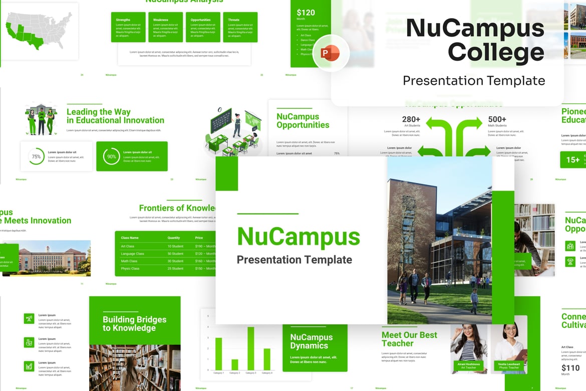 Template Presentasi PowerPoint NuCampus College yang Menarik