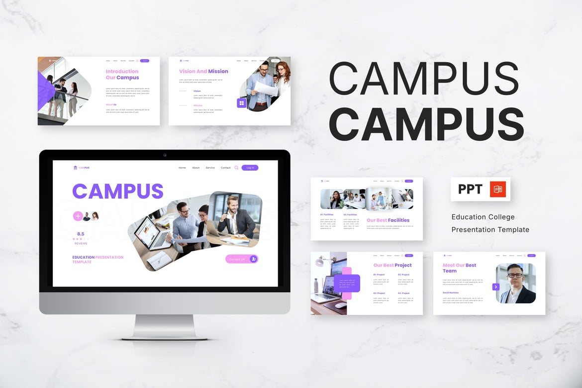 Template Presentasi PowerPoint Kampus Edukasi yang Kreatif