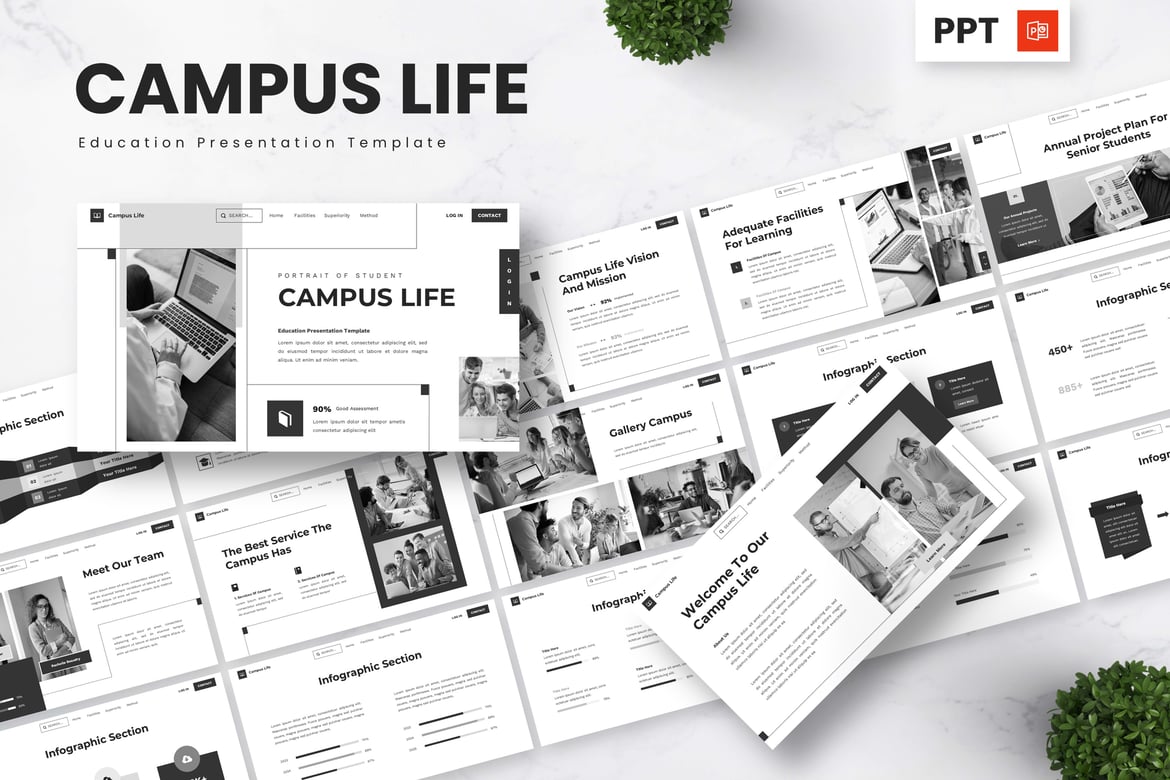 Template Presentasi Pendidikan - Campus Life yang Menarik