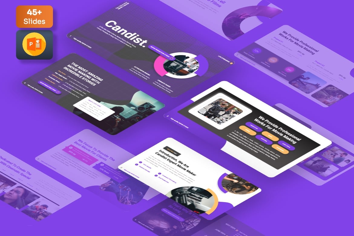 Candist - Template Powerpoint Studio Film yang Profesional