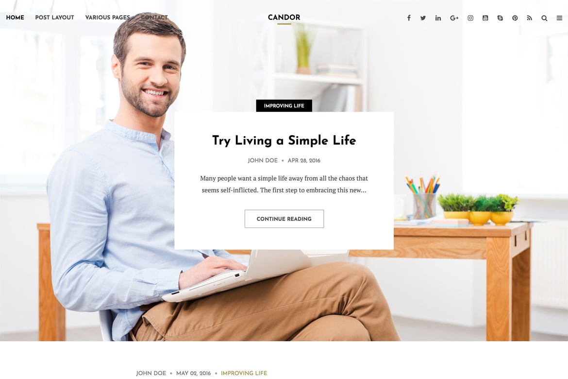 Candor - Tema WordPress Blog Responsif untuk Kreator dan Pengusaha