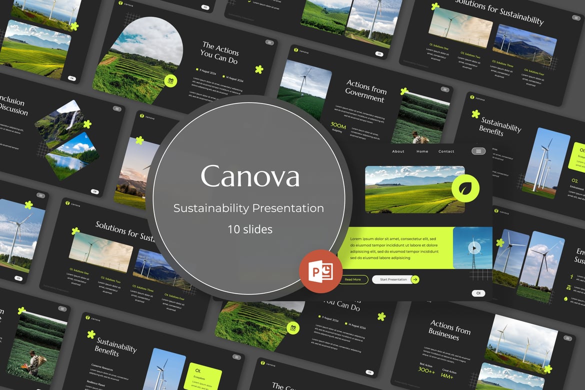 Canova - Template Powerpoint Ramah Lingkungan yang Menawan