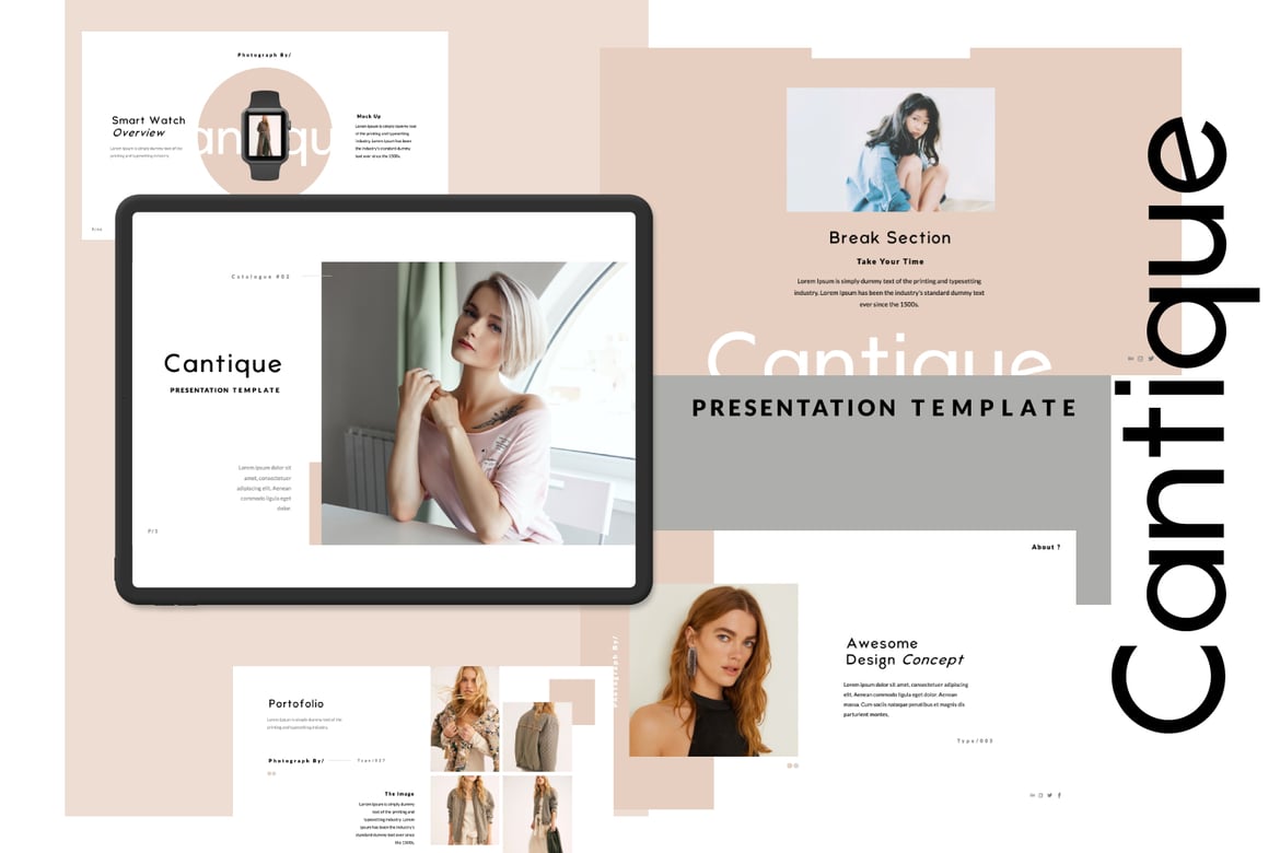 Template Presentasi Kreatif Cantique yang Menawan