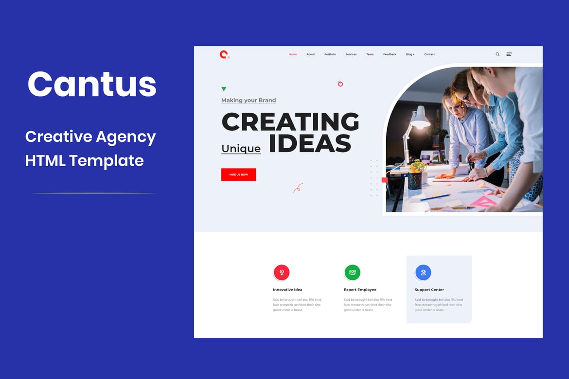 Cantus - Template Website Satu Halaman yang Modern dan Fleksibel