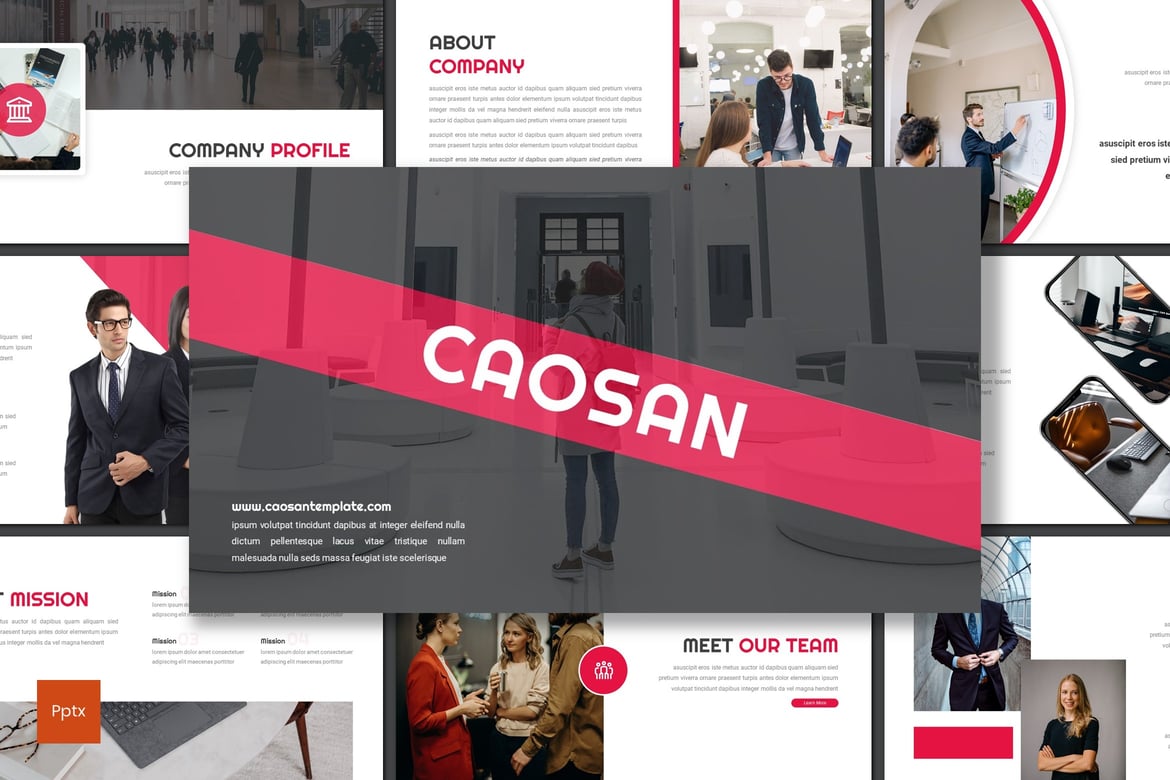 Caosan - Template Powerpoint Bisnis yang Kreatif dan Minimalis