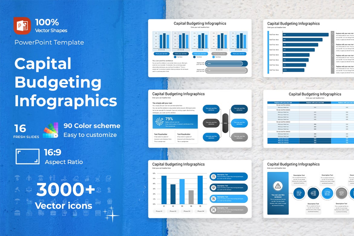 Template Presentasi PowerPoint Infografis untuk Anggaran Modal
