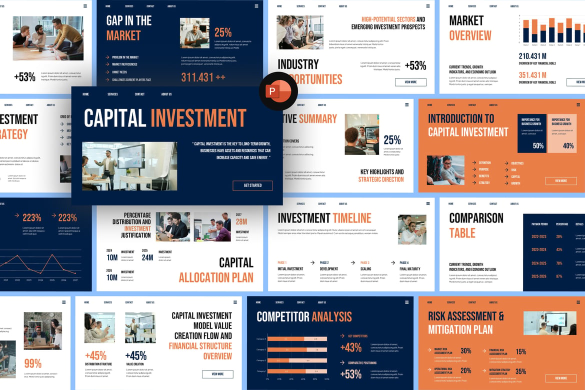 Template PowerPoint Investasi Modal yang Menarik dan Profesional