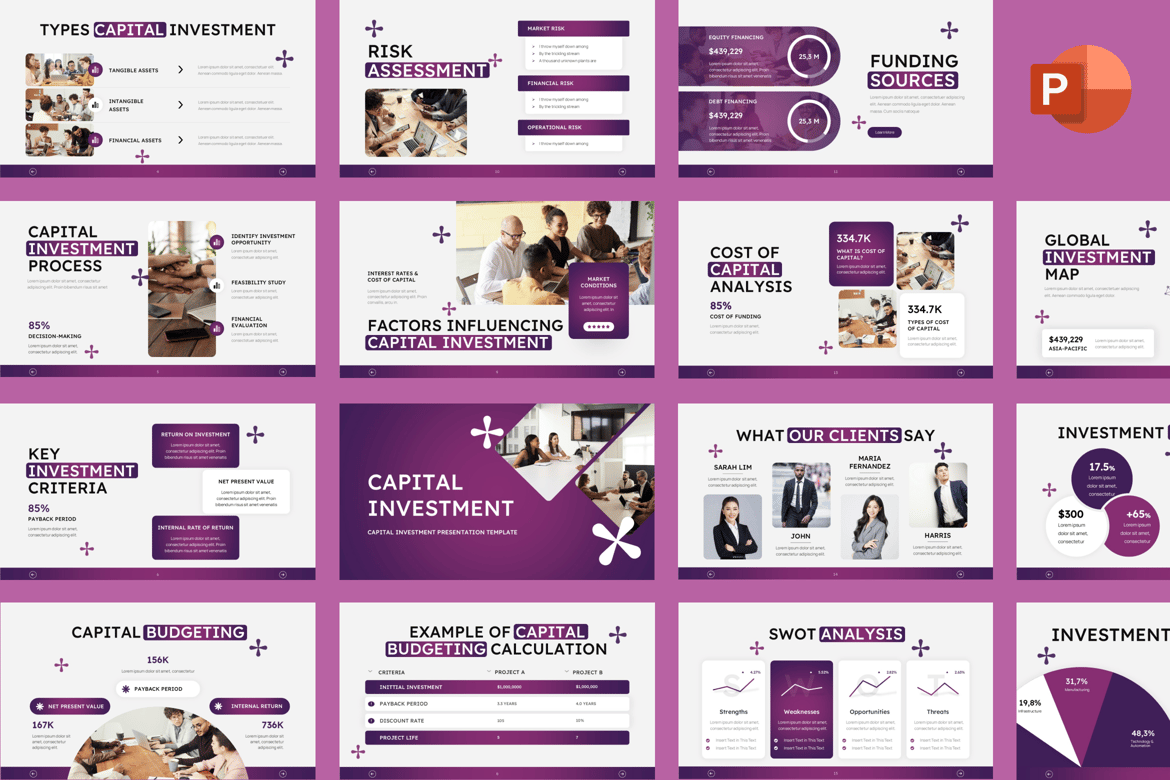Template PowerPoint Investasi Modal yang Profesional dan Modern