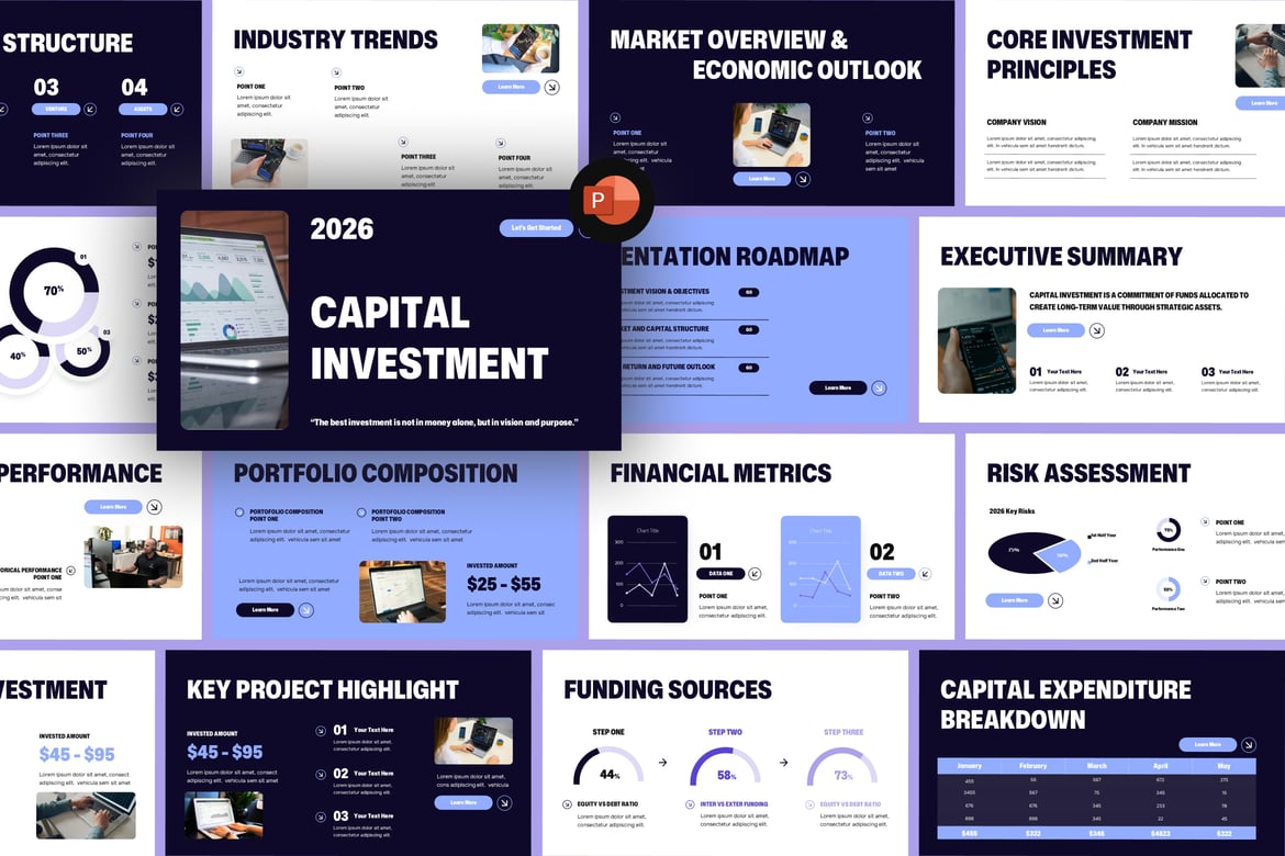 Template Presentasi PowerPoint Investasi Modal yang Profesional dan Menarik
