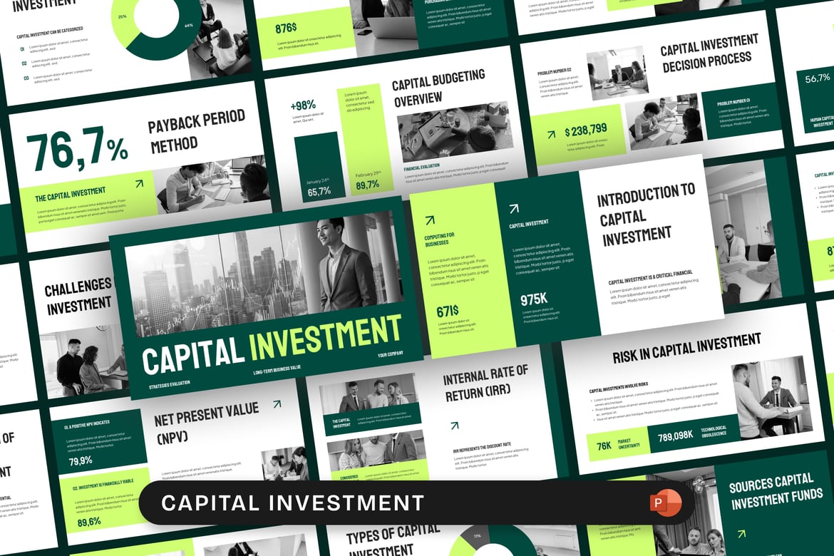 Template PowerPoint Investasi Modal yang Profesional dan Modern