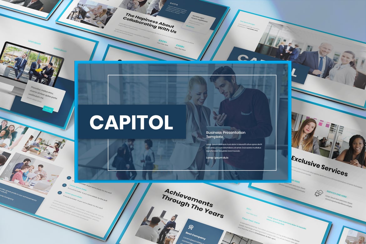 Template Presentasi Bisnis Capitol yang Modern dan Menarik