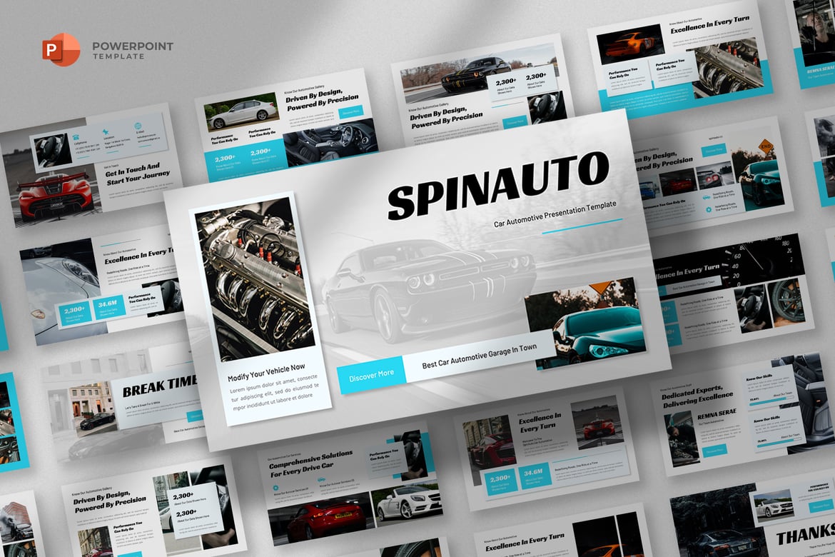 Template Powerpoint Otomotif Profesional untuk Bisnis Mobil