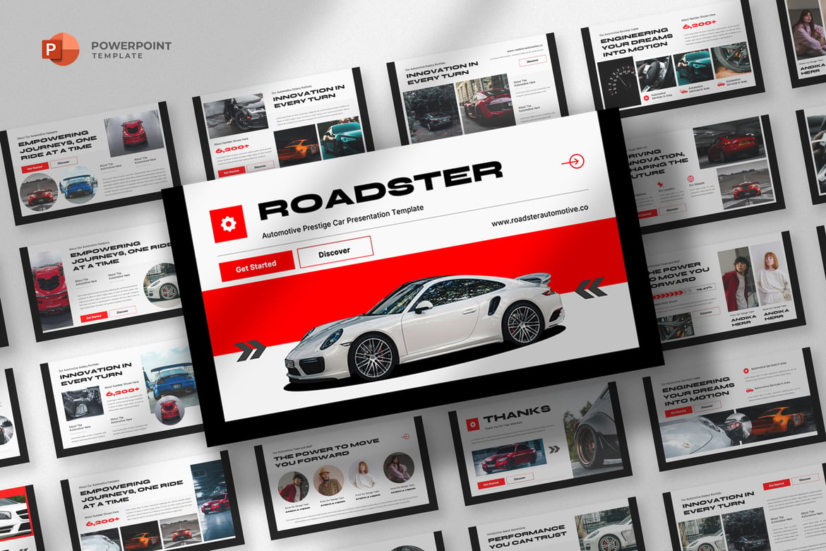 Template Powerpoint Mobil Modern untuk Presentasi Bisnis Anda