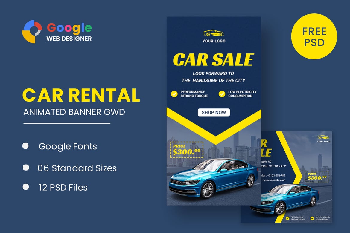Template Banner Mobil HTML5 untuk Iklan Menarik