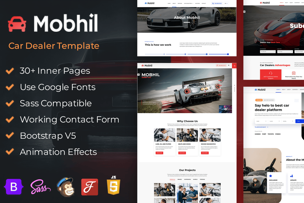 Template Website Dealer Mobil Modern dan Responsif