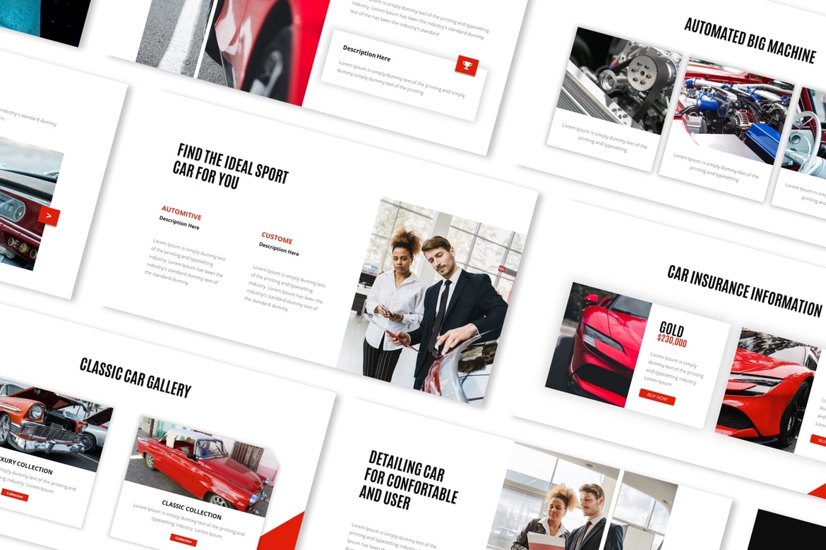 Template Presentasi PowerPoint untuk Dealer Mobil yang Menarik