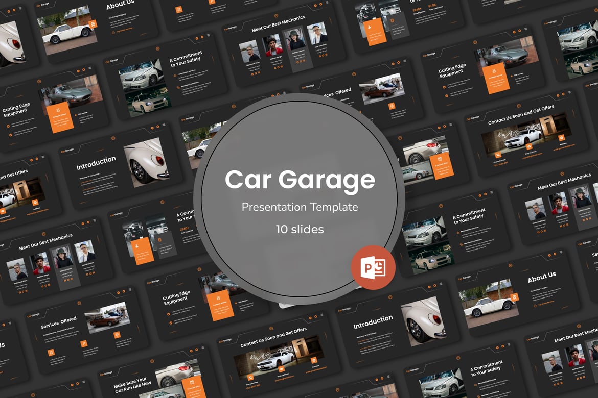 Template Presentasi Powerpoint Garasi Mobil yang Menarik