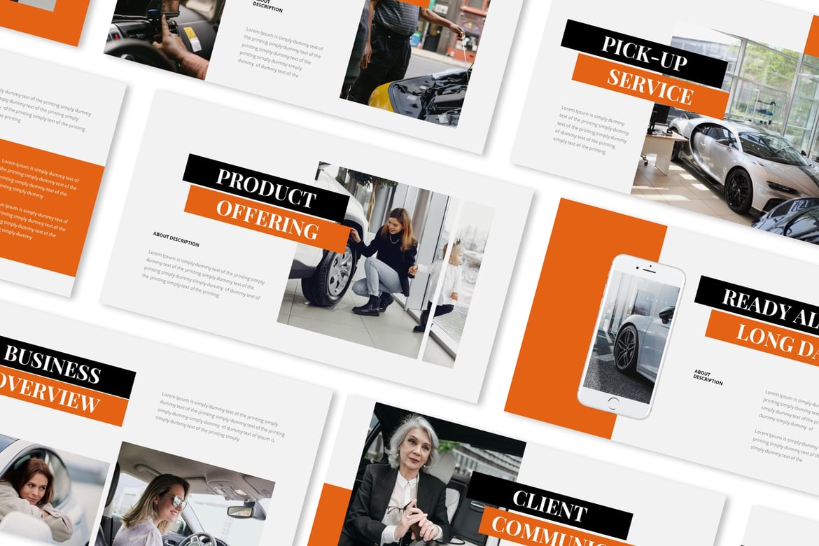 Template Presentasi PowerPoint Sewa Mobil yang Menarik