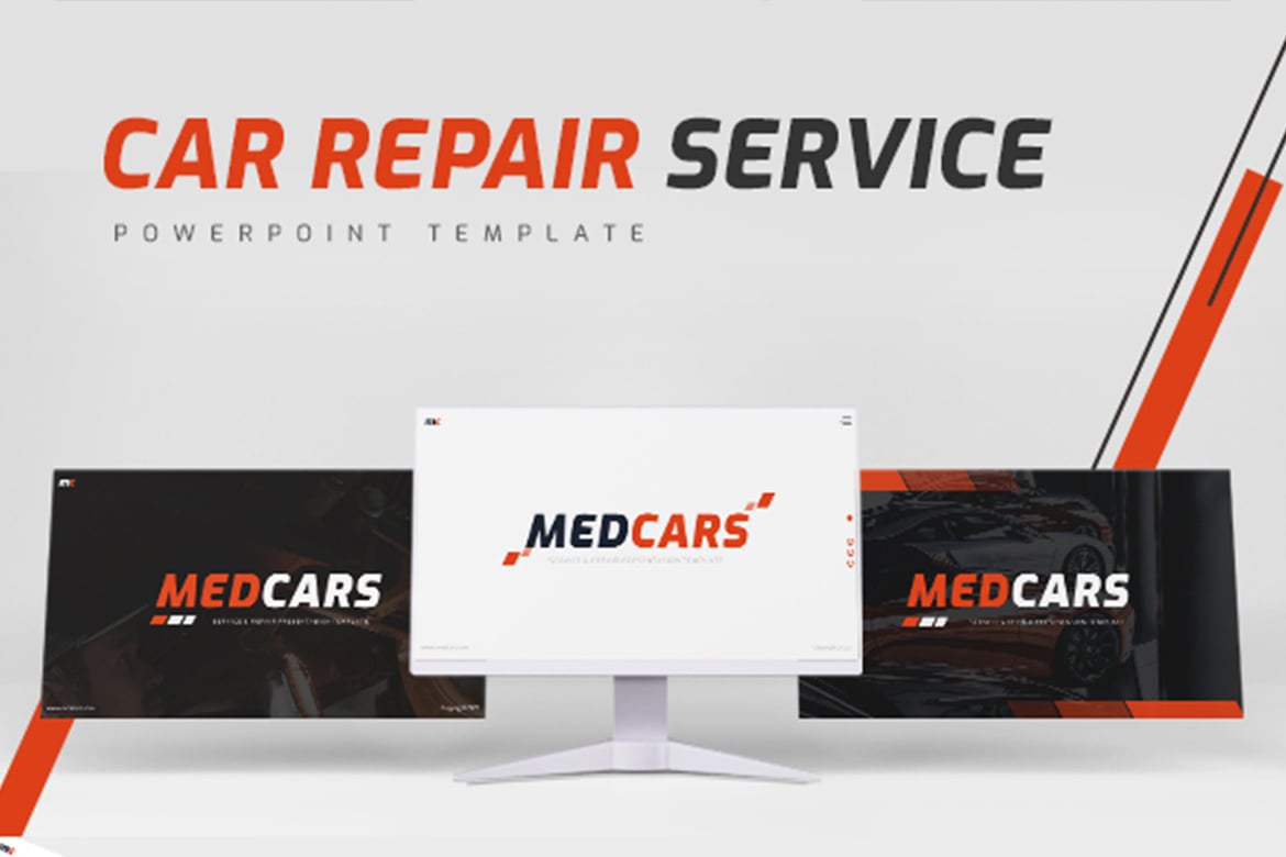 Template PowerPoint Layanan dan Perbaikan Mobil yang Modern