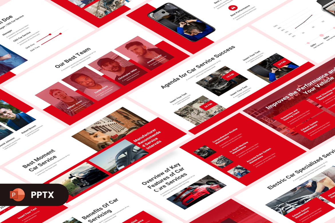 Template PowerPoint Layanan Mobil Modern untuk Presentasi Bisnis