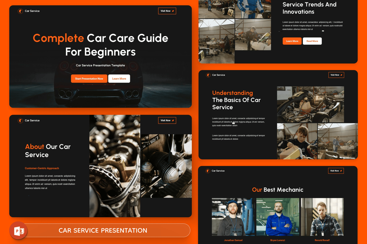 Template PowerPoint Layanan Mobil yang Menarik dan Profesional