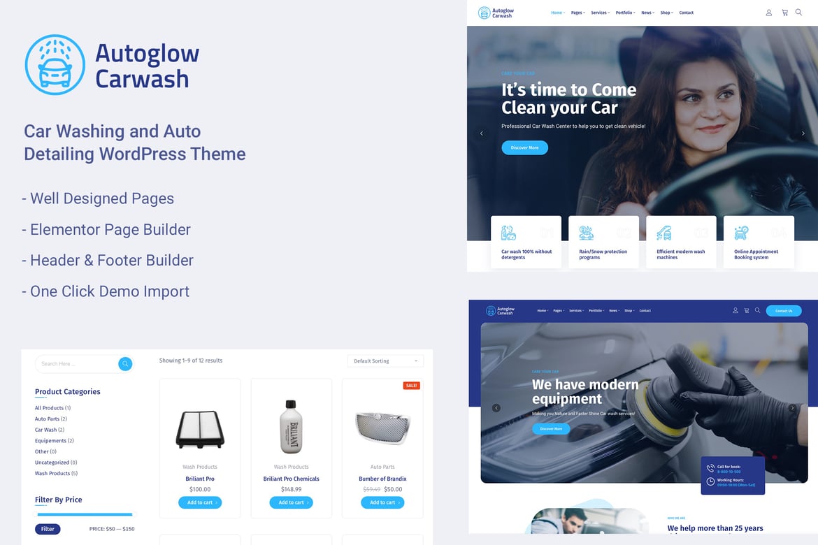 Tema WordPress Layanan Cuci Mobil - Autoglow yang Menarik dan Profesional